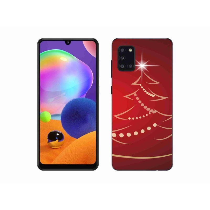 Gelový kryt mmCase na mobil Samsung Galaxy A31 - kreslený vánoční stromek