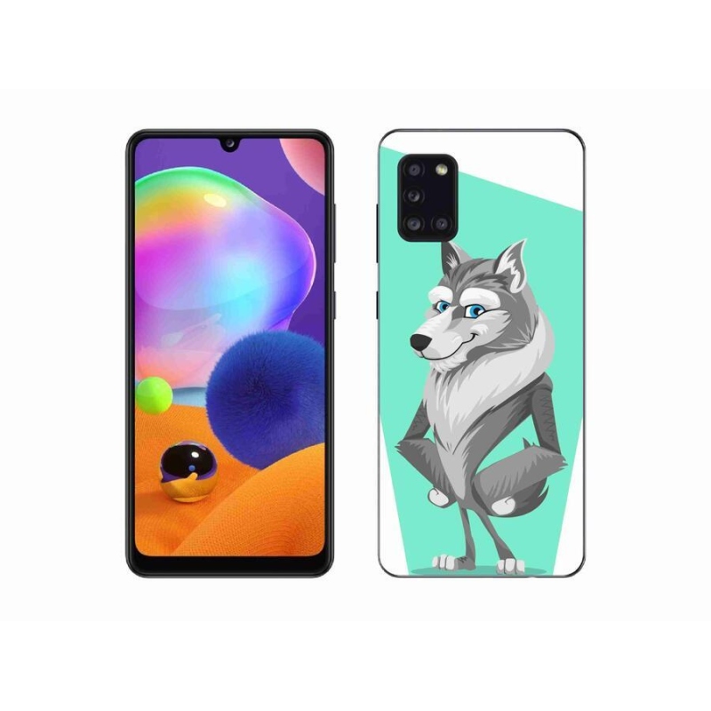 Gelový kryt mmCase na mobil Samsung Galaxy A31 - kreslený vlk