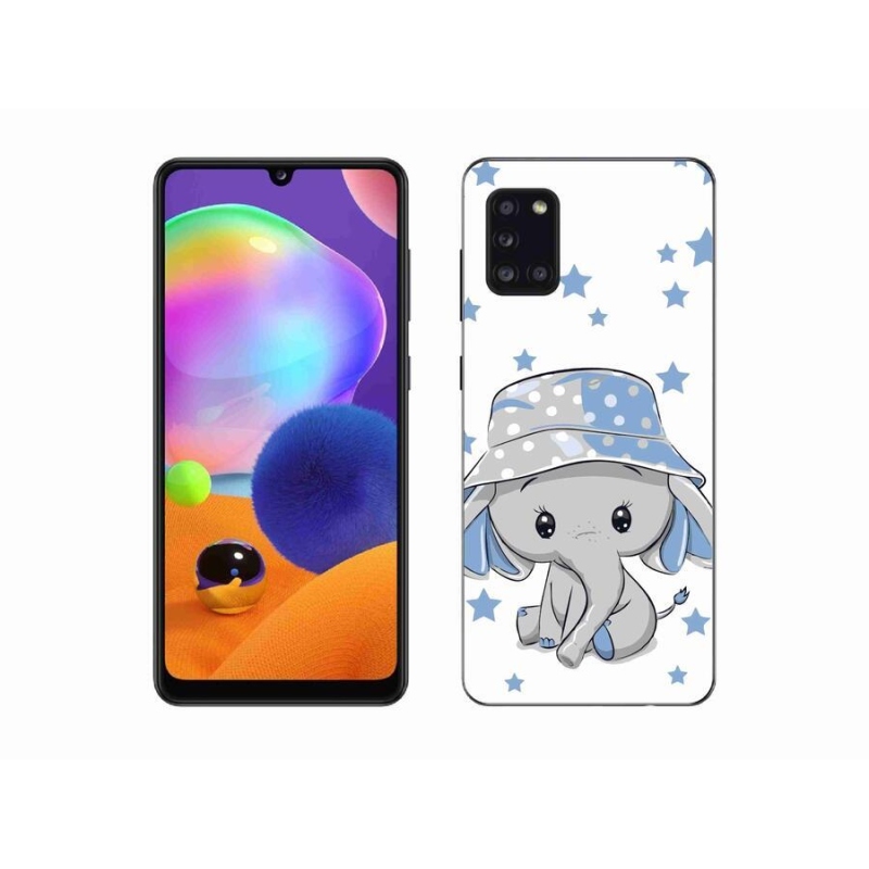 Gelový kryt mmCase na mobil Samsung Galaxy A31 - modrý slon