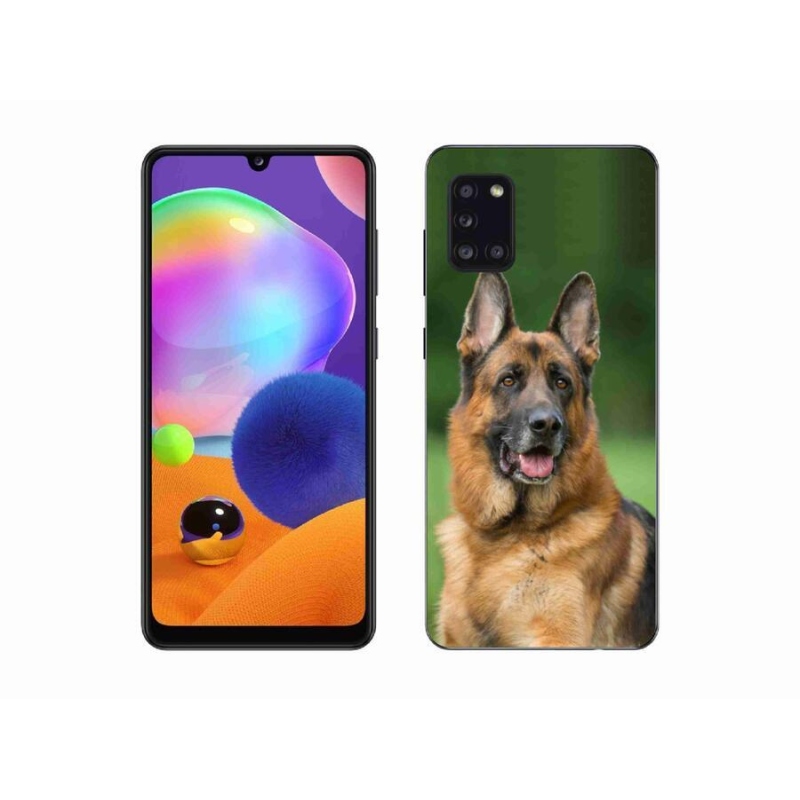 Gelový kryt mmCase na mobil Samsung Galaxy A31 - německý ovčák