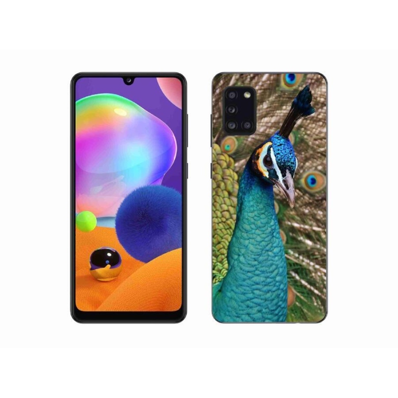 Gelový kryt mmCase na mobil Samsung Galaxy A31 - páv