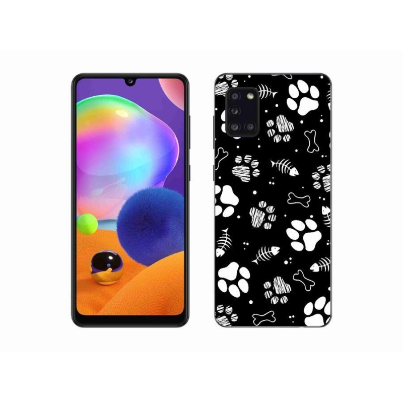 Gelový kryt mmCase na mobil Samsung Galaxy A31 - psí tlapky