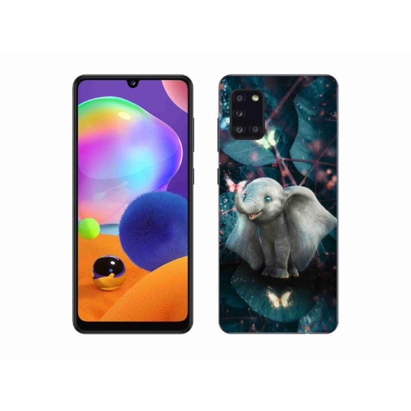 Gelový kryt mmCase na mobil Samsung Galaxy A31 - roztomilý slon