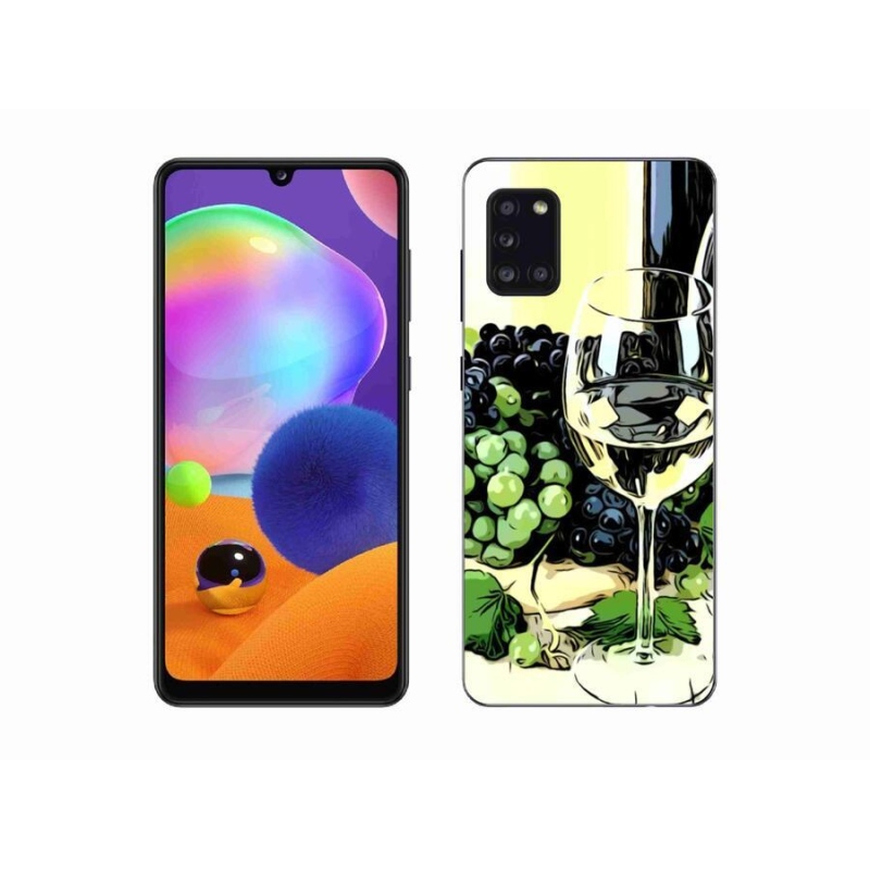 Gelový kryt mmCase na mobil Samsung Galaxy A31 - sklenka vína