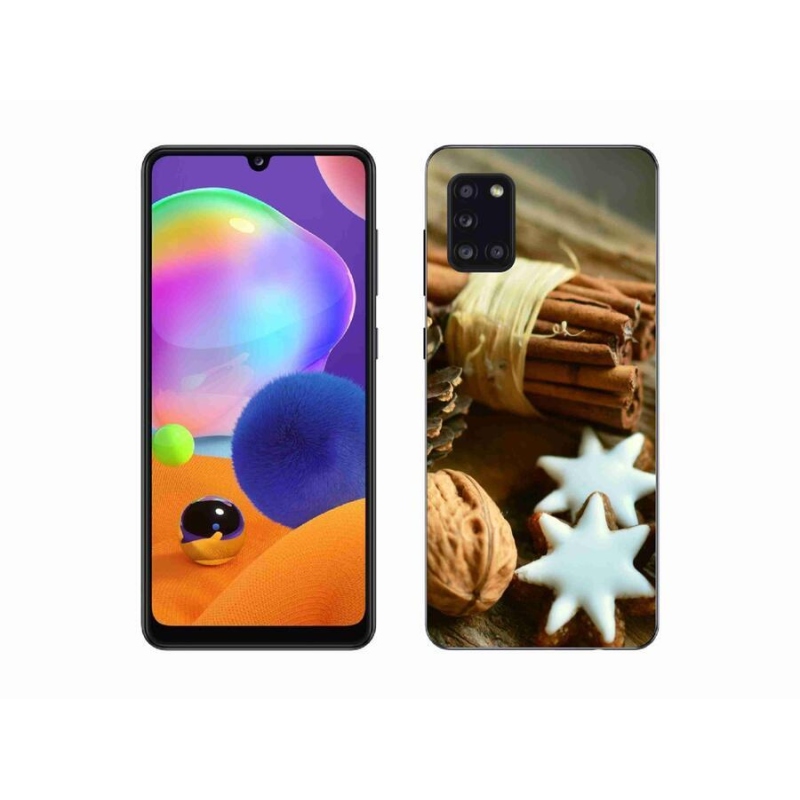 Gelový kryt mmCase na mobil Samsung Galaxy A31 - skořice a perníčky
