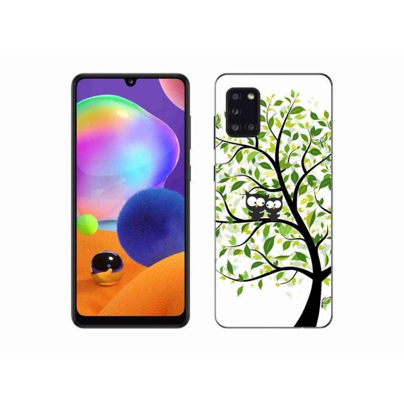 Gelový kryt mmCase na mobil Samsung Galaxy A31 - sovičky na stromě