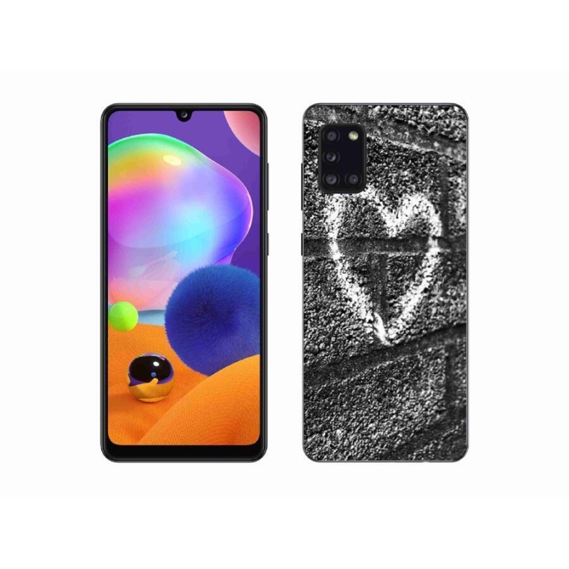 Gelový kryt mmCase na mobil Samsung Galaxy A31 - srdce na zdi