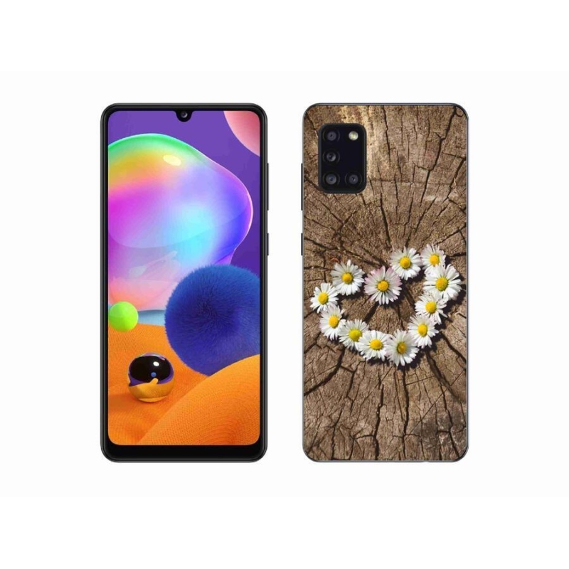 Gelový kryt mmCase na mobil Samsung Galaxy A31 - srdce z kopretin