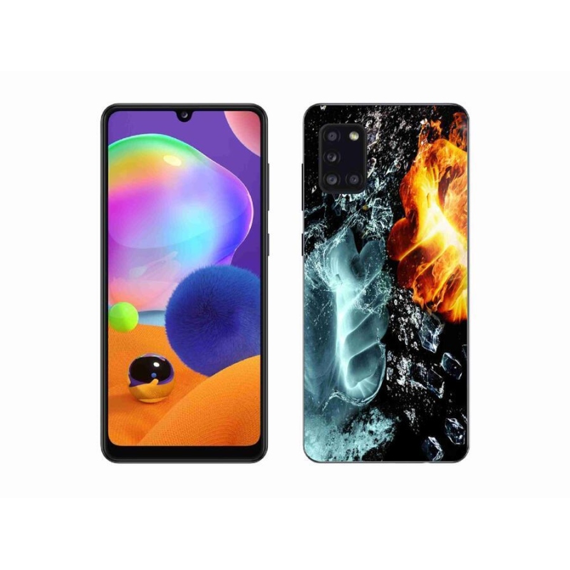 Gelový kryt mmCase na mobil Samsung Galaxy A31 - voda a oheň