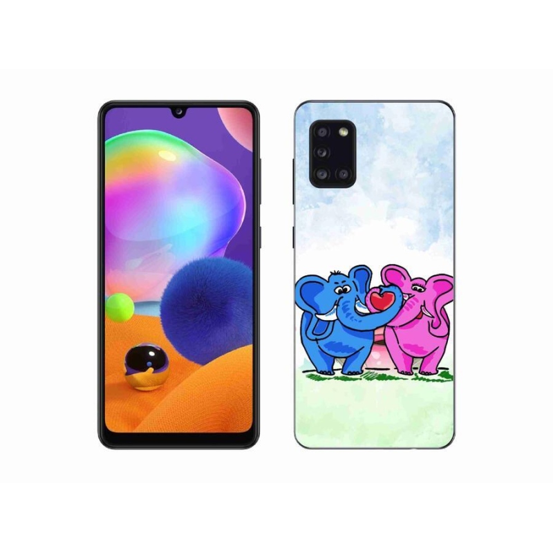 Gelový kryt mmCase na mobil Samsung Galaxy A31 - zamilovaní sloni