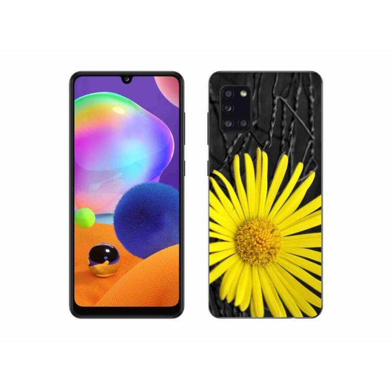 Gelový kryt mmCase na mobil Samsung Galaxy A31 - žlutá květina