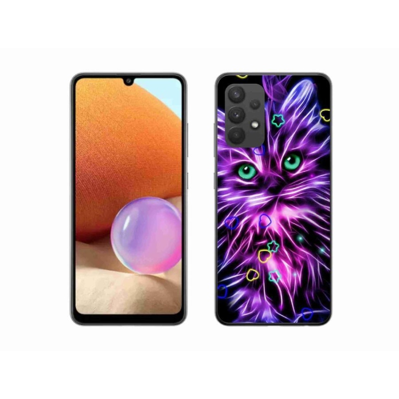 Gelový kryt mmCase na mobil Samsung Galaxy A32 4G - abstraktní kočka
