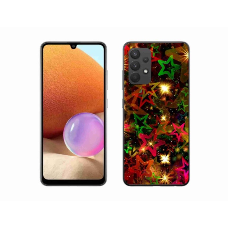 Gelový kryt mmCase na mobil Samsung Galaxy A32 4G - barevné hvězdičky