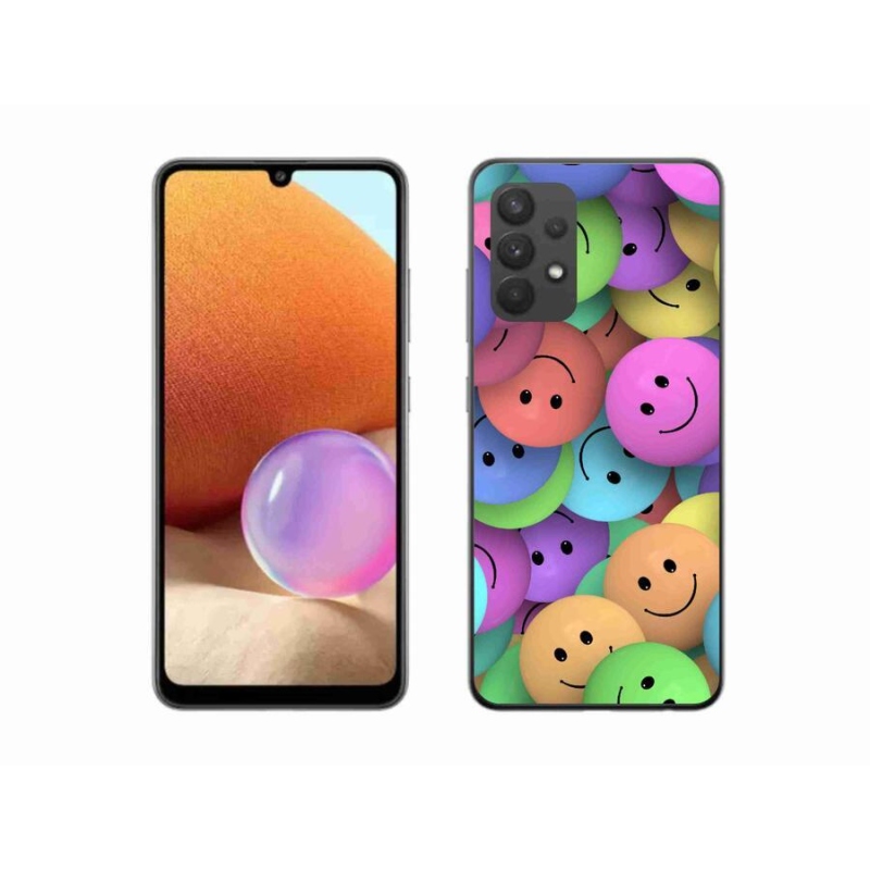 Gelový kryt mmCase na mobil Samsung Galaxy A32 4G - barevní smajlíci