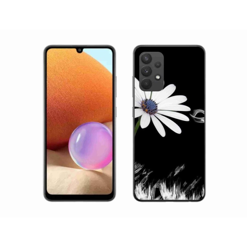 Gelový kryt mmCase na mobil Samsung Galaxy A32 4G - bílá květina
