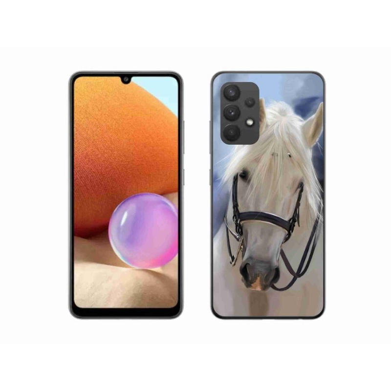 Gelový kryt mmCase na mobil Samsung Galaxy A32 4G - bílý kůň