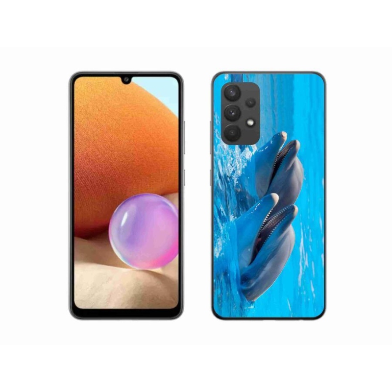 Gelový kryt mmCase na mobil Samsung Galaxy A32 4G - delfíni