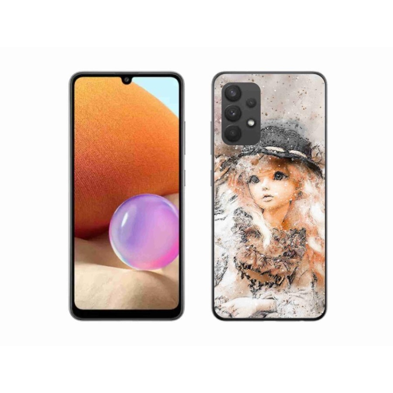 Gelový kryt mmCase na mobil Samsung Galaxy A32 4G - holčička s kloboukem