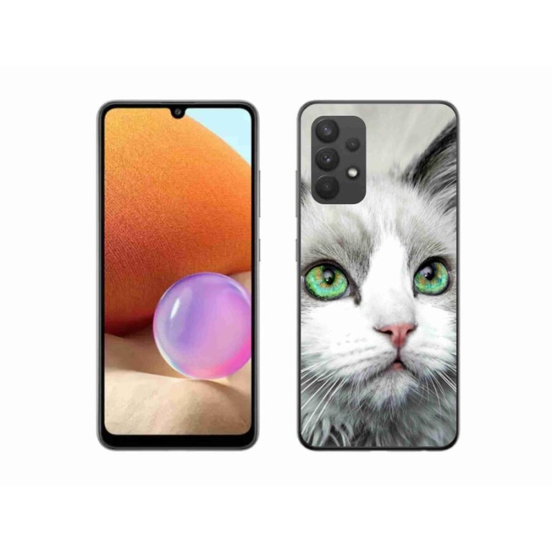 Gelový kryt mmCase na mobil Samsung Galaxy A32 4G - kočičí pohled