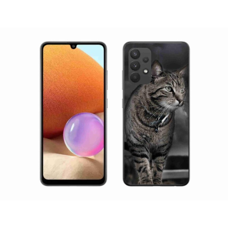 Gelový kryt mmCase na mobil Samsung Galaxy A32 4G - kočka