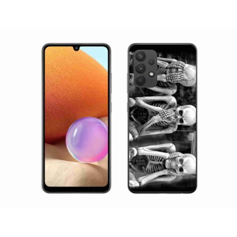 Gelový kryt mmCase na mobil Samsung Galaxy A32 4G - kostlivci