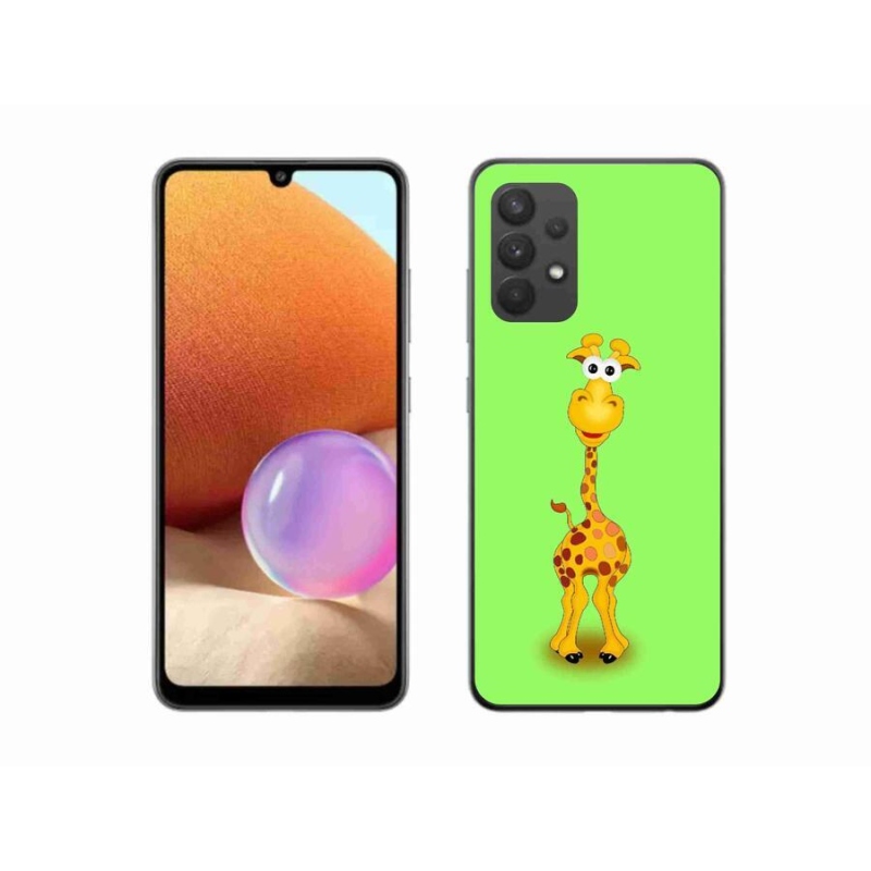 Gelový kryt mmCase na mobil Samsung Galaxy A32 4G - kreslená žirafa