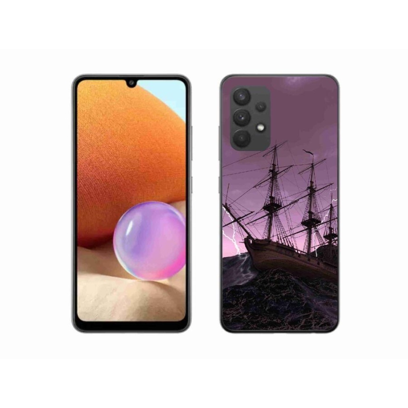 Gelový kryt mmCase na mobil Samsung Galaxy A32 4G - loď v bouři