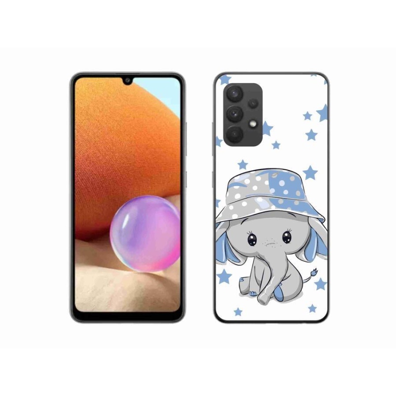 Gelový kryt mmCase na mobil Samsung Galaxy A32 4G - modrý slon