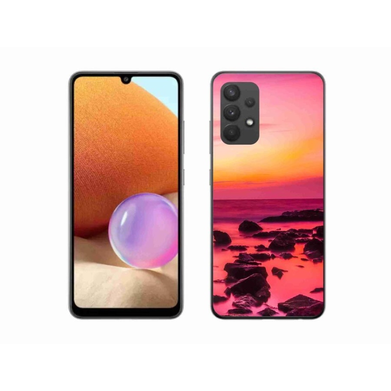 Gelový kryt mmCase na mobil Samsung Galaxy A32 4G - moře a záře