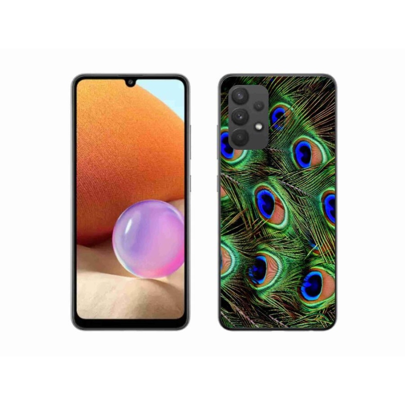 Gelový kryt mmCase na mobil Samsung Galaxy A32 4G - paví peří