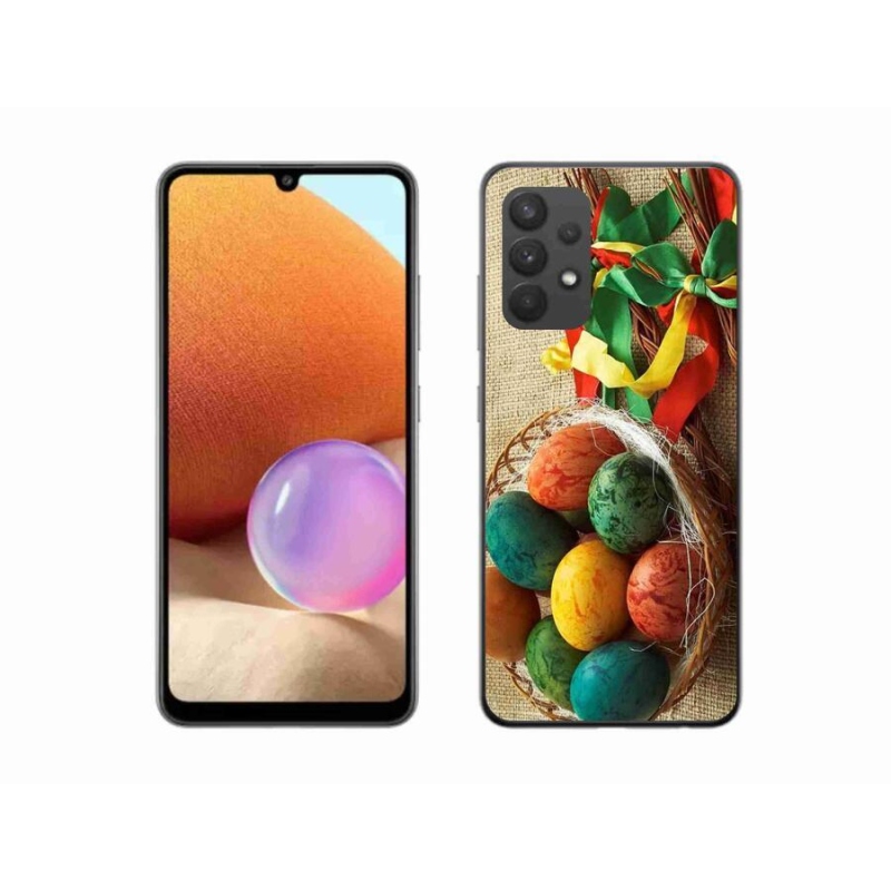 Gelový kryt mmCase na mobil Samsung Galaxy A32 4G - pomlázky a vajíčka