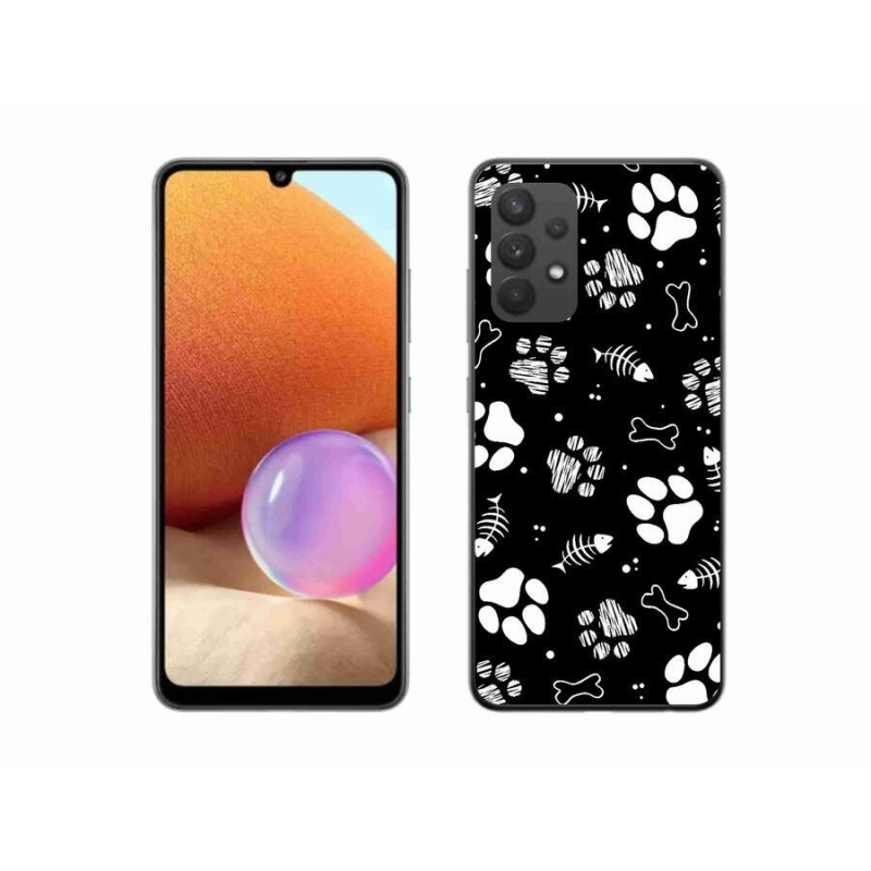 Gelový kryt mmCase na mobil Samsung Galaxy A32 4G - psí tlapky