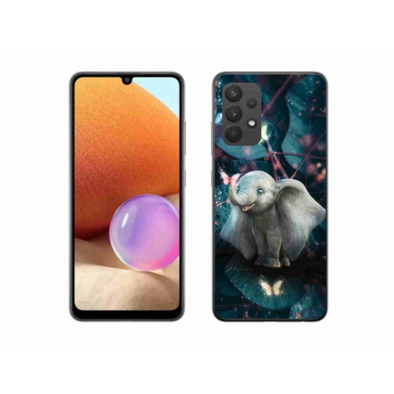 Gelový kryt mmCase na mobil Samsung Galaxy A32 4G - roztomilý slon