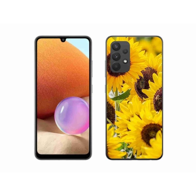 Gelový kryt mmCase na mobil Samsung Galaxy A32 4G - slunečnice