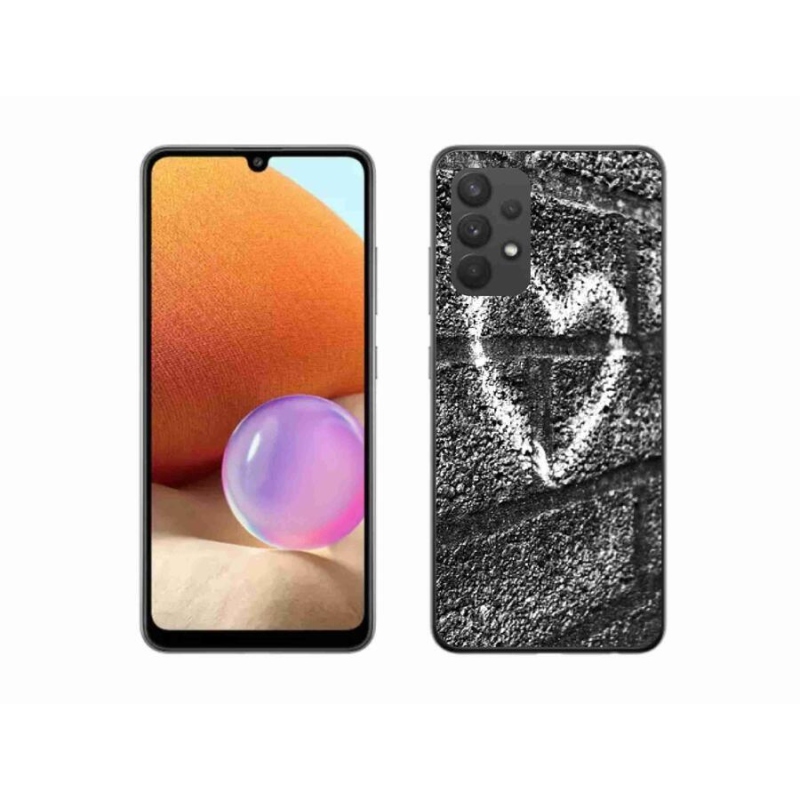 Gelový kryt mmCase na mobil Samsung Galaxy A32 4G - srdce na zdi