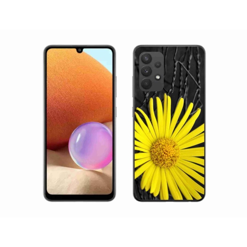 Gelový kryt mmCase na mobil Samsung Galaxy A32 4G - žlutá květina