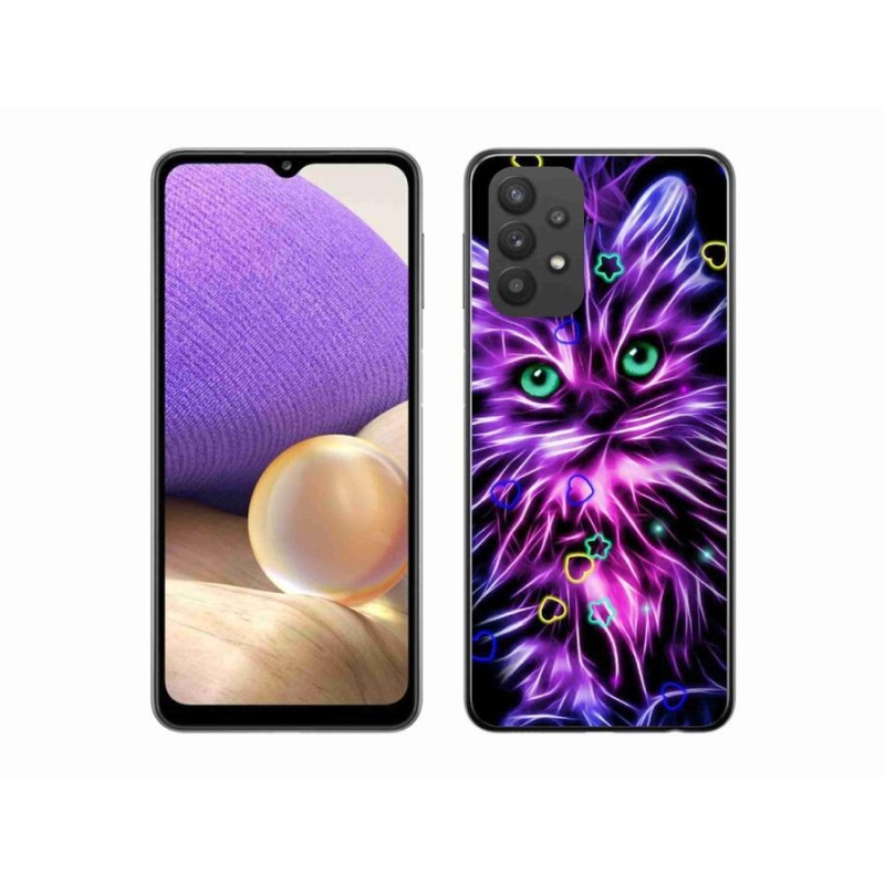 Gelový kryt mmCase na mobil Samsung Galaxy A32 5G - abstraktní kočka