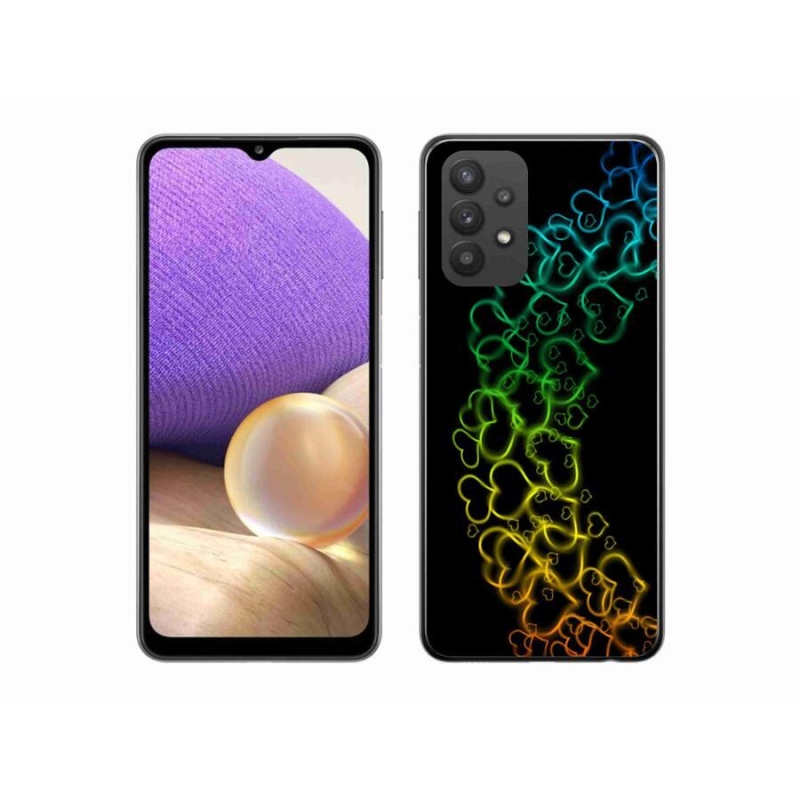 Gelový kryt mmCase na mobil Samsung Galaxy A32 5G - barevná srdíčka
