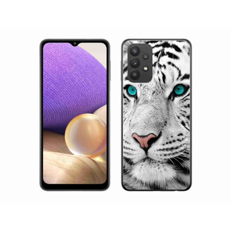 Gelový kryt mmCase na mobil Samsung Galaxy A32 5G - bílý tygr
