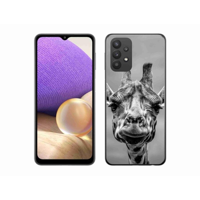 Gelový kryt mmCase na mobil Samsung Galaxy A32 5G - černobílá žirafa