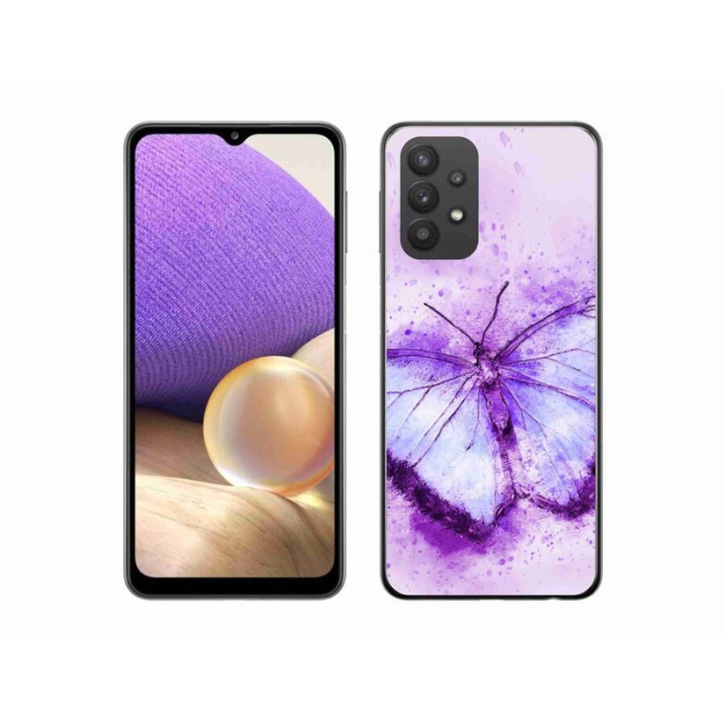 Gelový kryt mmCase na mobil Samsung Galaxy A32 5G - fialový motýl