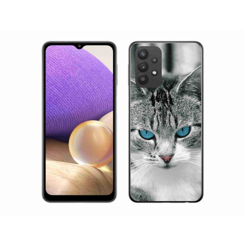 Gelový kryt mmCase na mobil Samsung Galaxy A32 5G - kočičí pohled 1