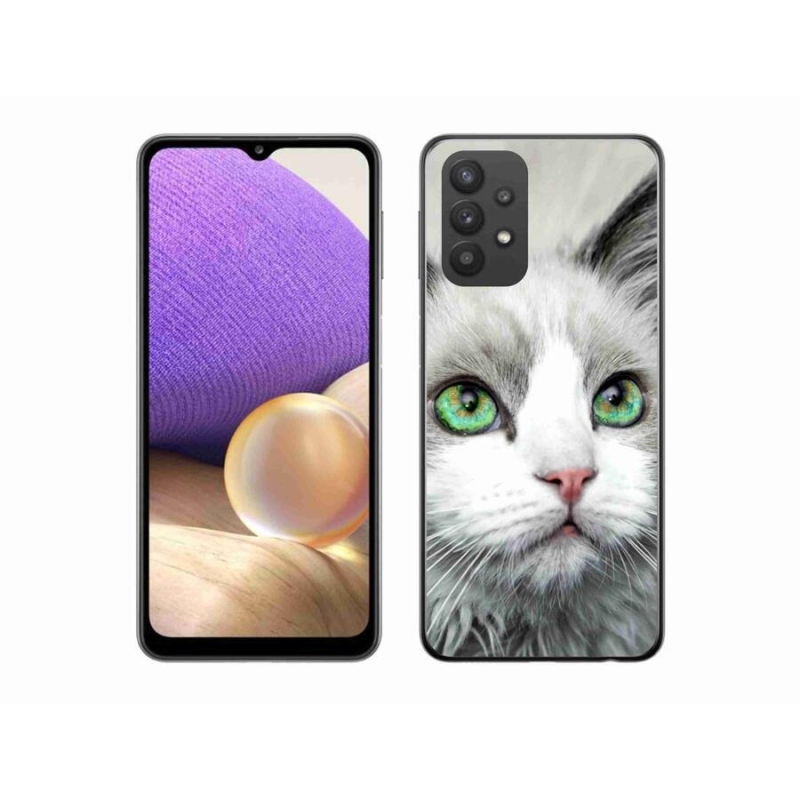Gelový kryt mmCase na mobil Samsung Galaxy A32 5G - kočičí pohled