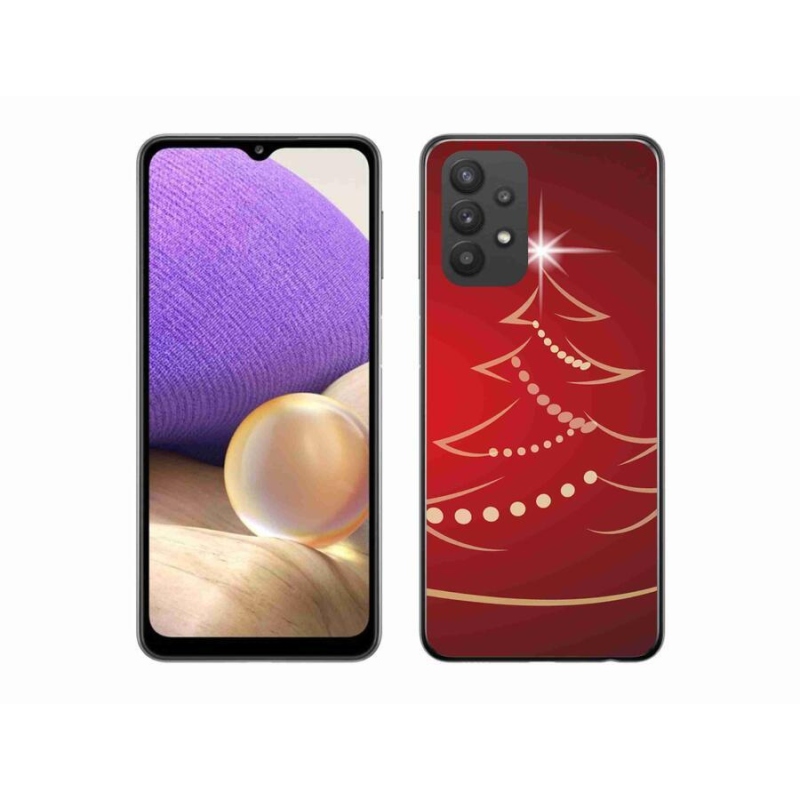 Gelový kryt mmCase na mobil Samsung Galaxy A32 5G - kreslený vánoční stromek