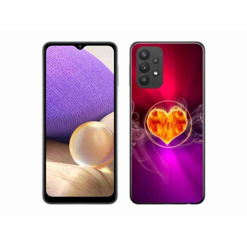 Gelový kryt mmCase na mobil Samsung Galaxy A32 5G - ohnivé srdce