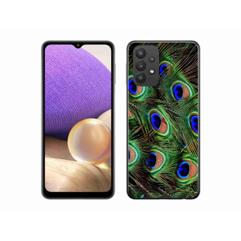 Gelový kryt mmCase na mobil Samsung Galaxy A32 5G - paví peří