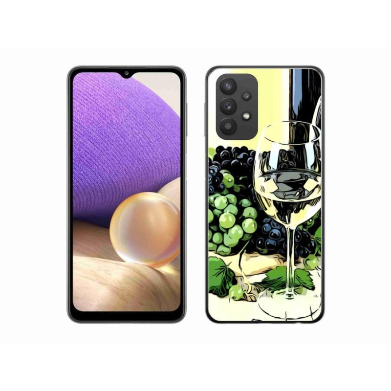 Gelový kryt mmCase na mobil Samsung Galaxy A32 5G - sklenka vína