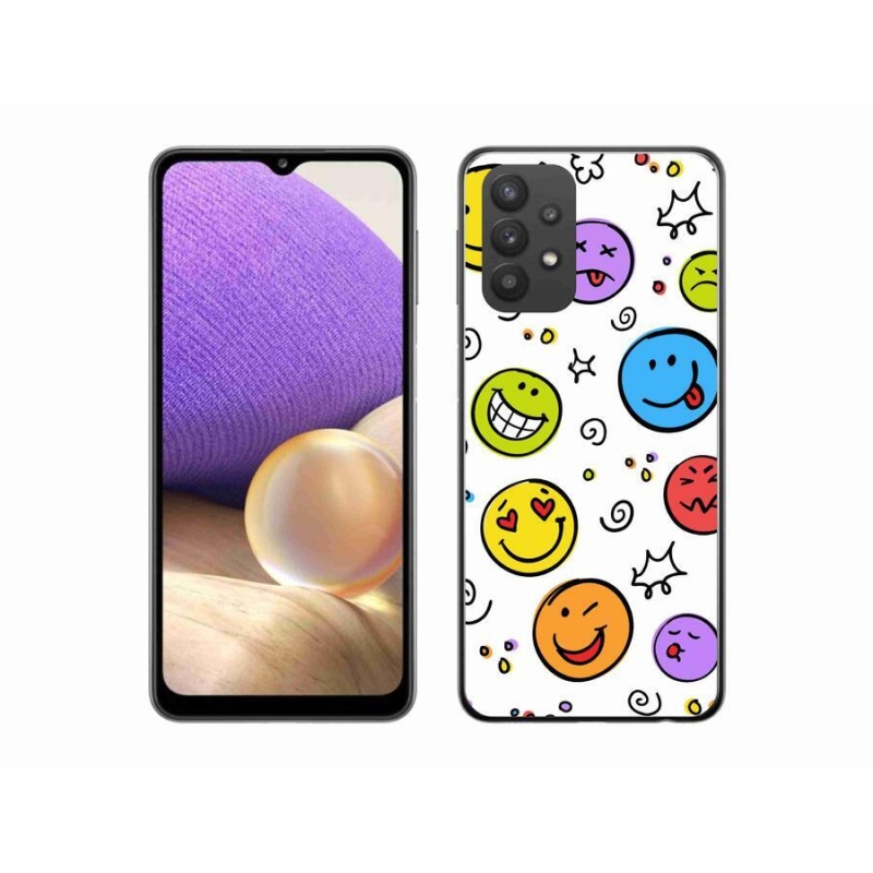 Gelový kryt mmCase na mobil Samsung Galaxy A32 5G - smajlíci
