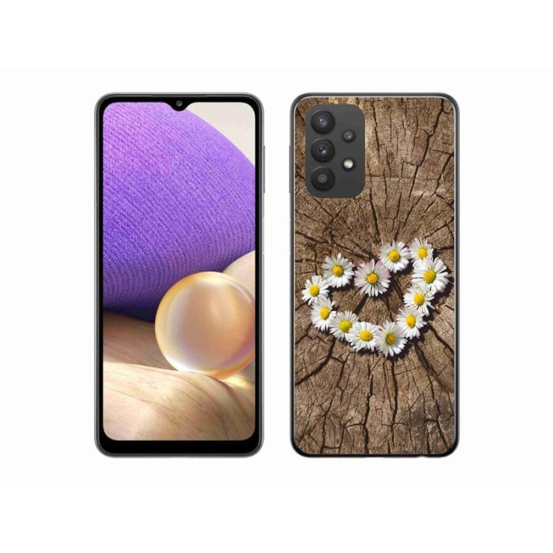 Gelový kryt mmCase na mobil Samsung Galaxy A32 5G - srdce z kopretin
