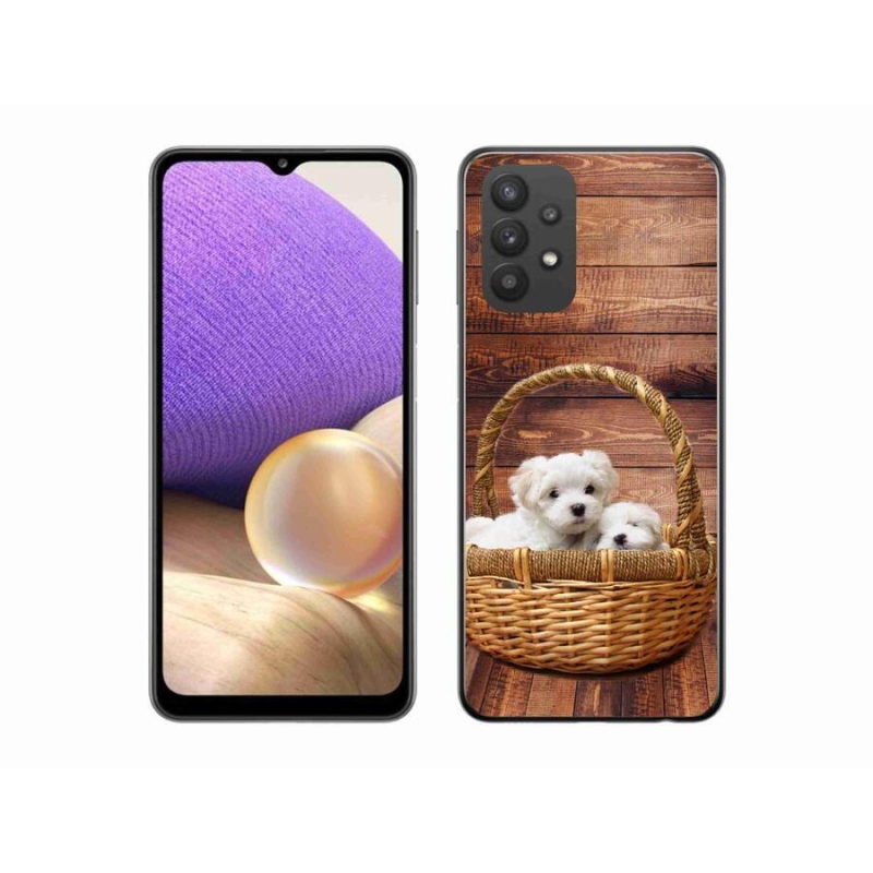 Gelový kryt mmCase na mobil Samsung Galaxy A32 5G - štěňátka